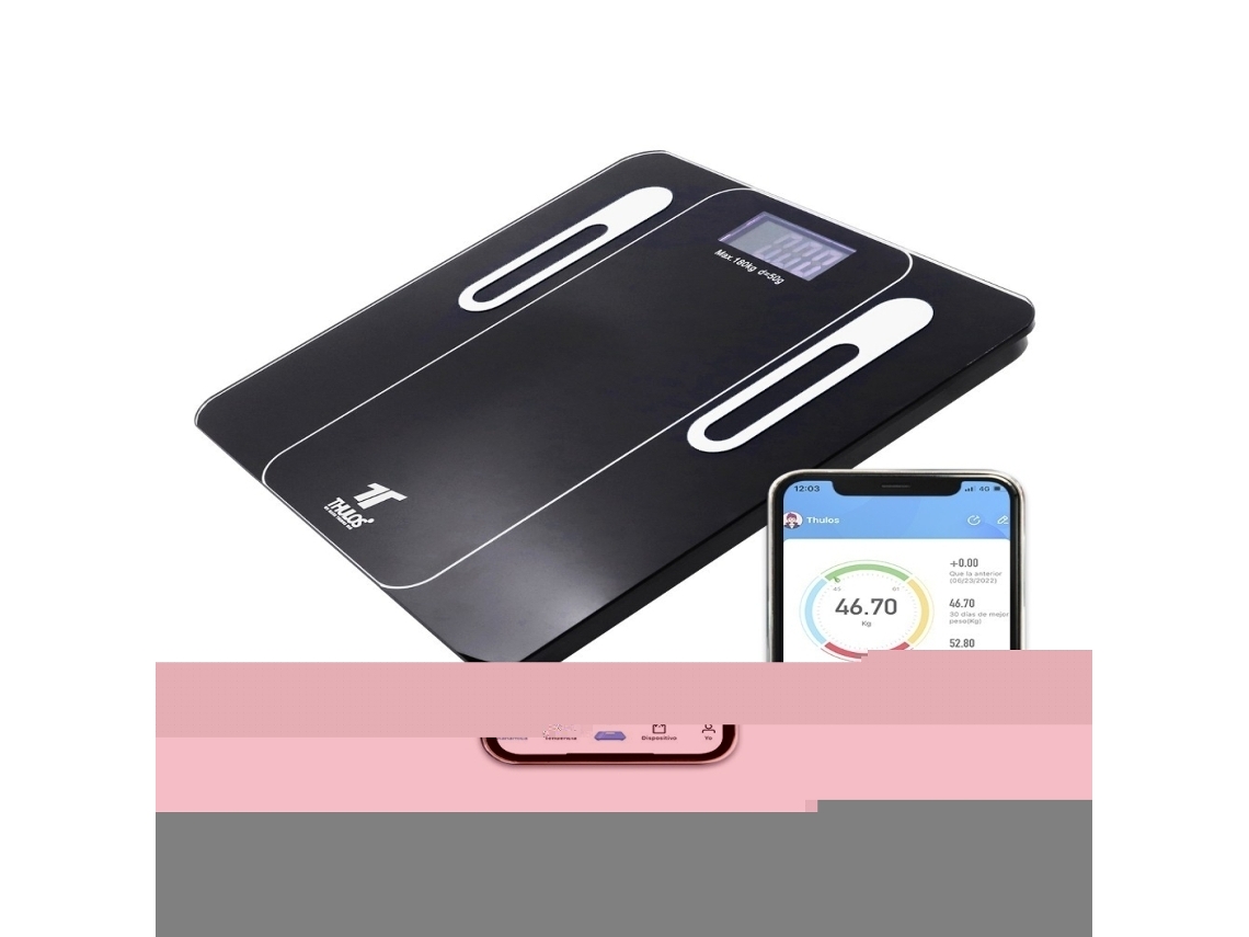 Báscula de Baño Bluetooth App para Ios Y Android a Balança de Banheiro THULOS com Bluetooth Oferece Múltiplas Medições e Um Aplicativo