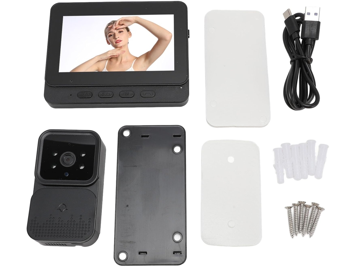 Kit De Sistema De Interfone Com Vídeo, Câmera Hd 1080p E Monitor Touchscreen De 4,3 Polegadas.