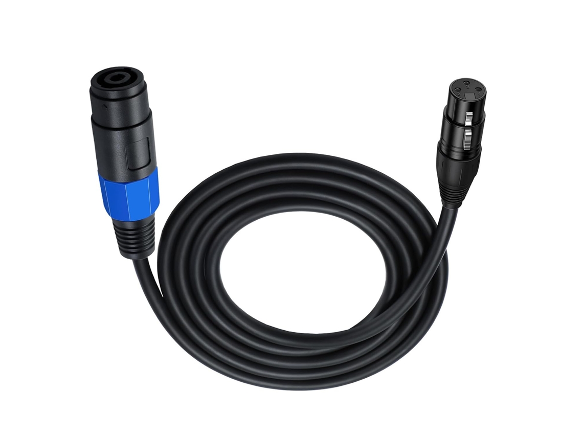 Cabo Speakon Para Xlr, Conector Fêmea Xlr Com Trava De Torção,
