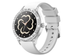 Relógio inteligente feminino Bestvite com chamadas Bluetooth, lembrete de monitoramento de frequência cardíaca e oxigênio no sangue incrustado com diamantes