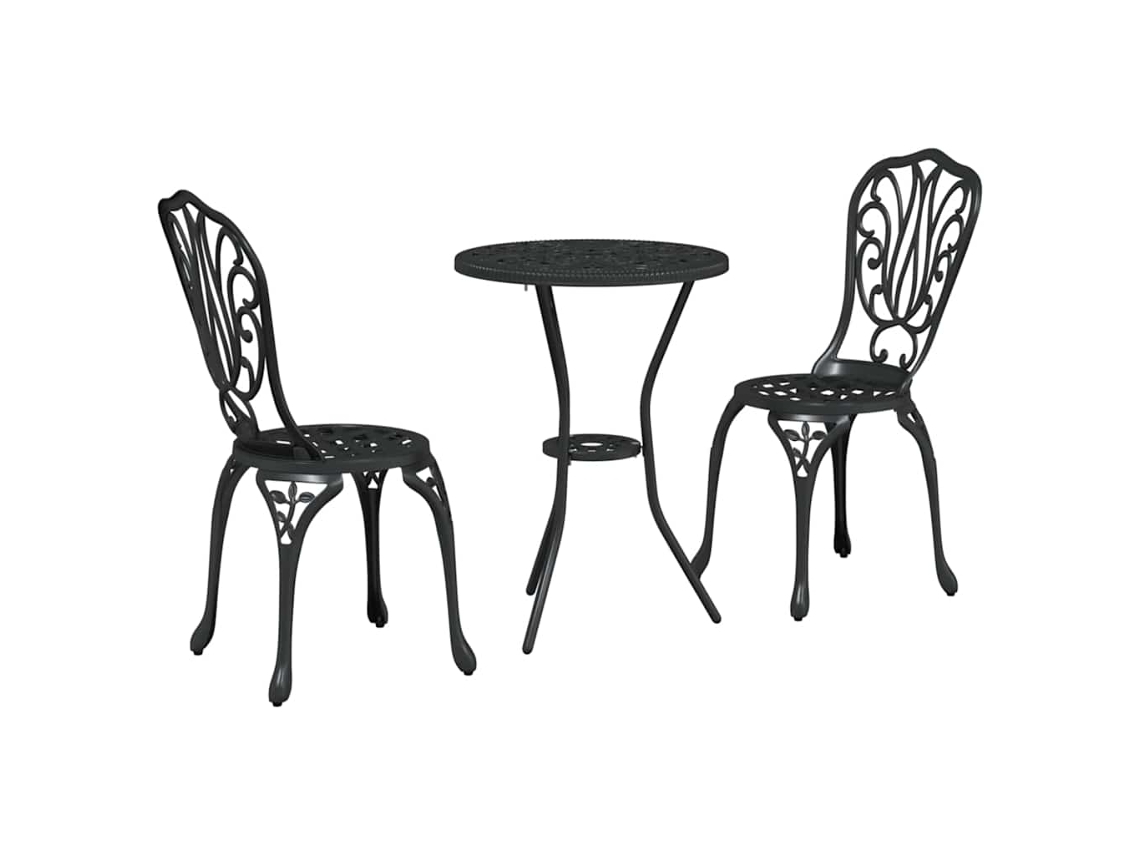 Maison Exclusive - Conjunto de Bistrô para Jardim, 3 peças, Alumínio Branco