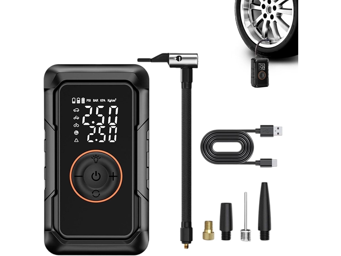 Bomba De Ar Portátil, Compressor De Ar Com Desligamento Automático E Luz.