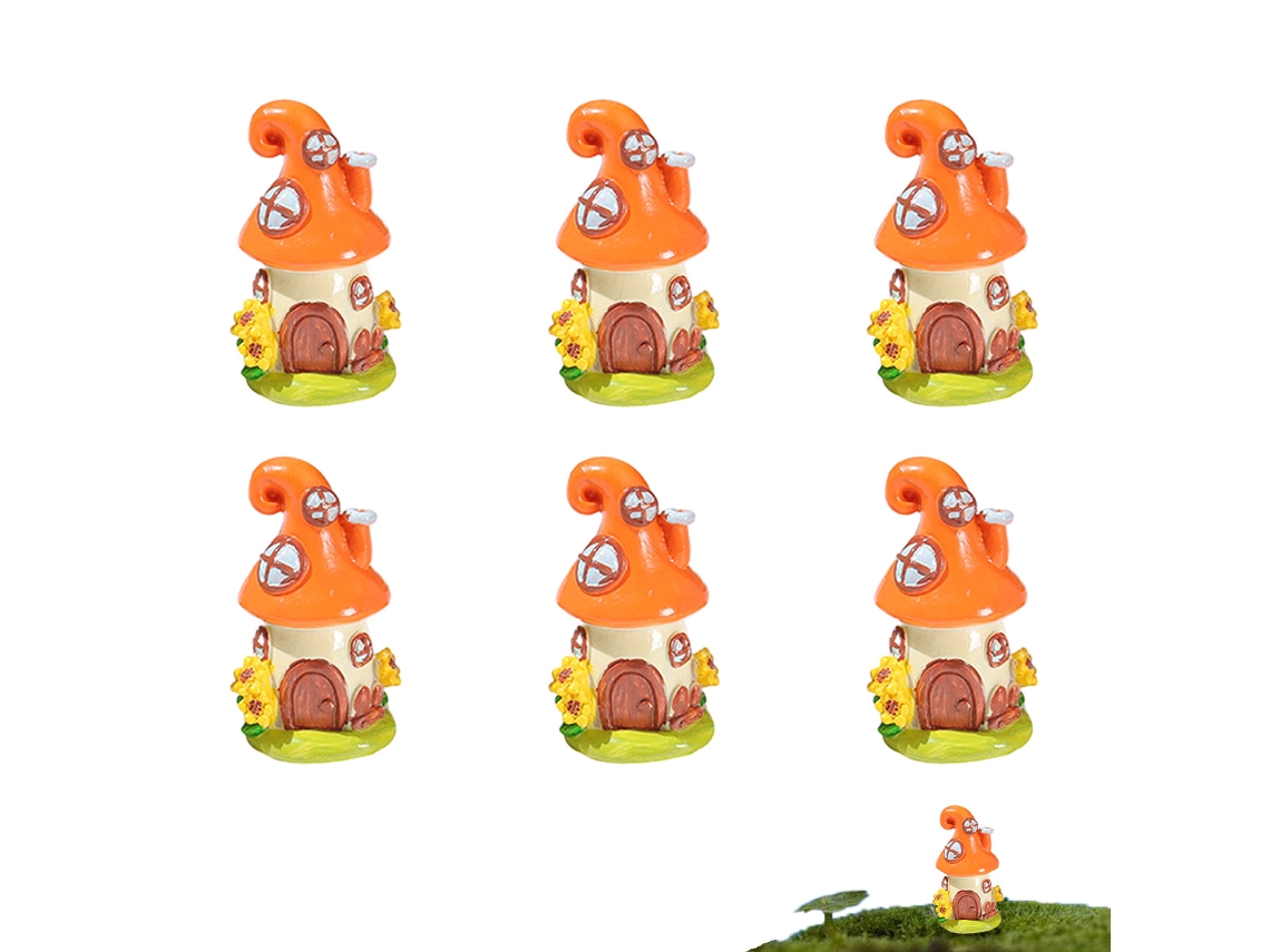 6Pcs Castelo Micropaisagismo Musgo Suculento Acessórios de Vaso de Flores Decoração de Bolo de Mesa NEVEANCE