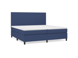 Cama com Molas/colchão 200x200 Cm Tecido Azul MAISON EXCLUSIVE