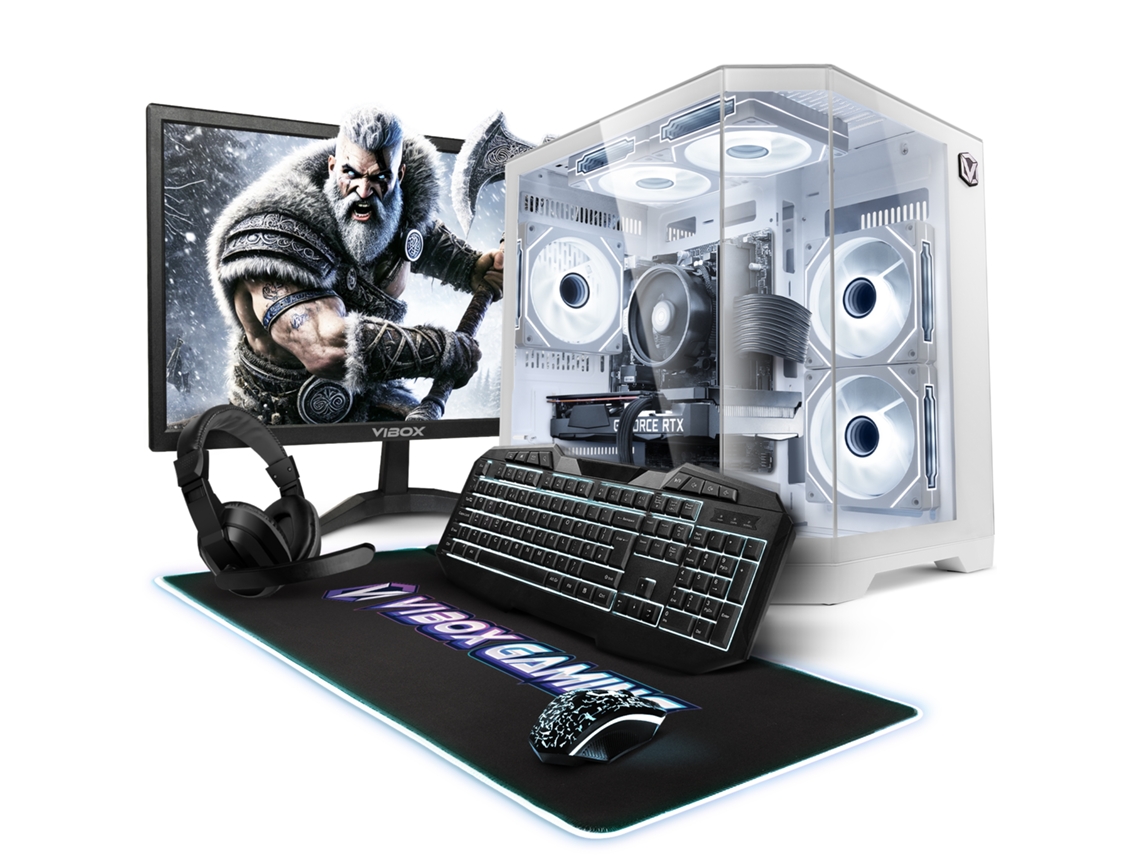 Vibox V-57 Gaming Pc Completo • 23'' Monitor • Ryzen 5 55 4,2 Ghz • Rtx 56 8 Gb • 16 Gb Ram • 1 Tb Ssd • Windows 11 • Wifi