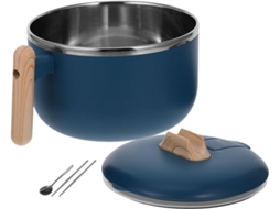 Tigela Para Ramen Em Aço Inoxidável Resistente Com Tampa Que Retém O Calor, Capacidade De 1200ml, Ideal Para Quarto E