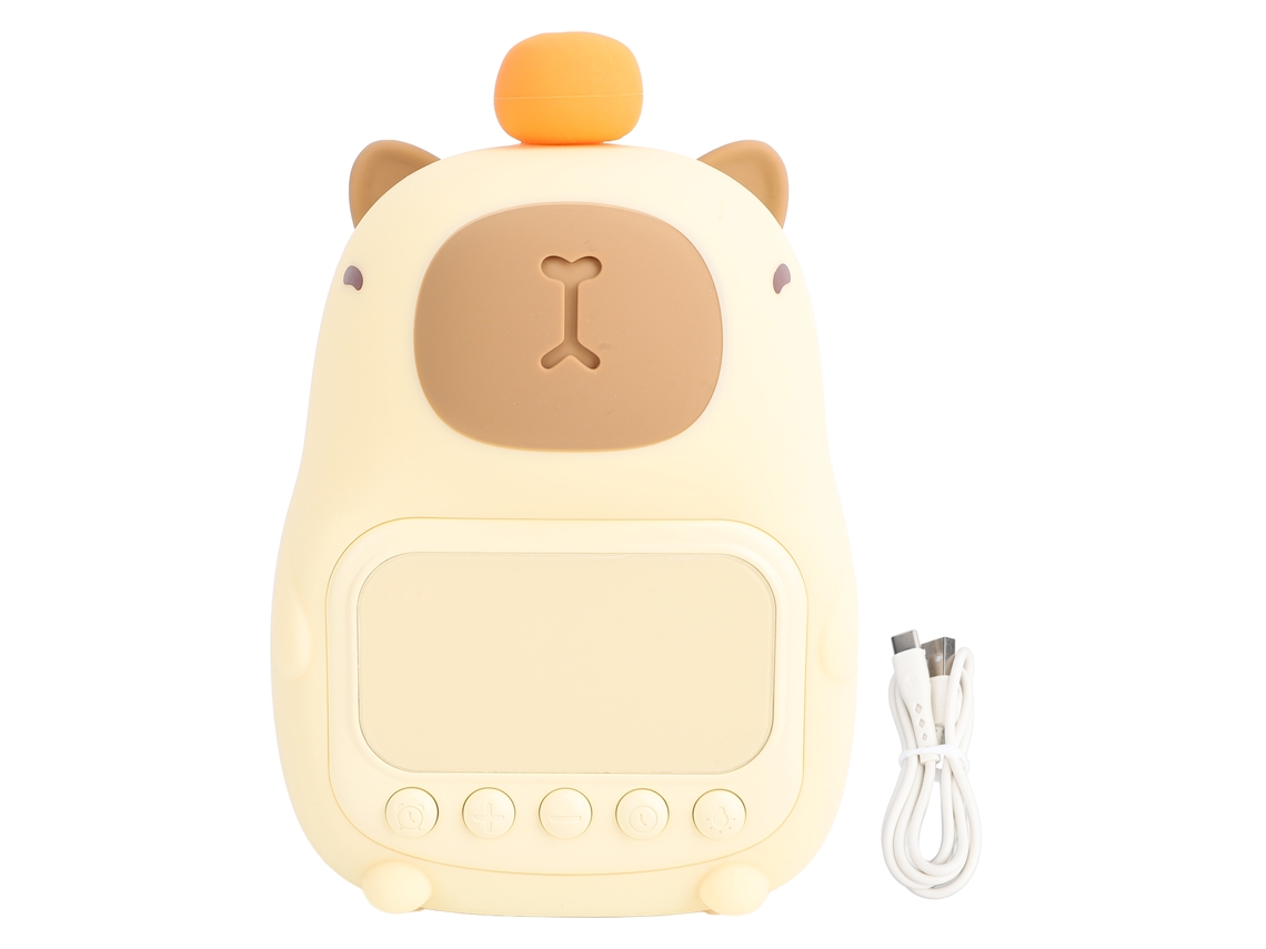 Relógio Despertador Luz Noturna Capivara Fofo para Crianças com Iluminação Ajustável | S/MARCA