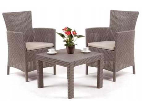Keter Juego De Muebles De Jardín Juego De Mesa Y Sillas Terraza Balcón Jardín 3 Piezas Kadax