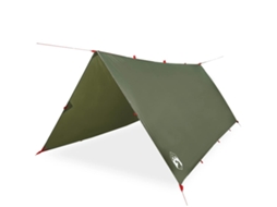 vidaXL Lona de campismo 366x306 cm impermeável verde azeitona