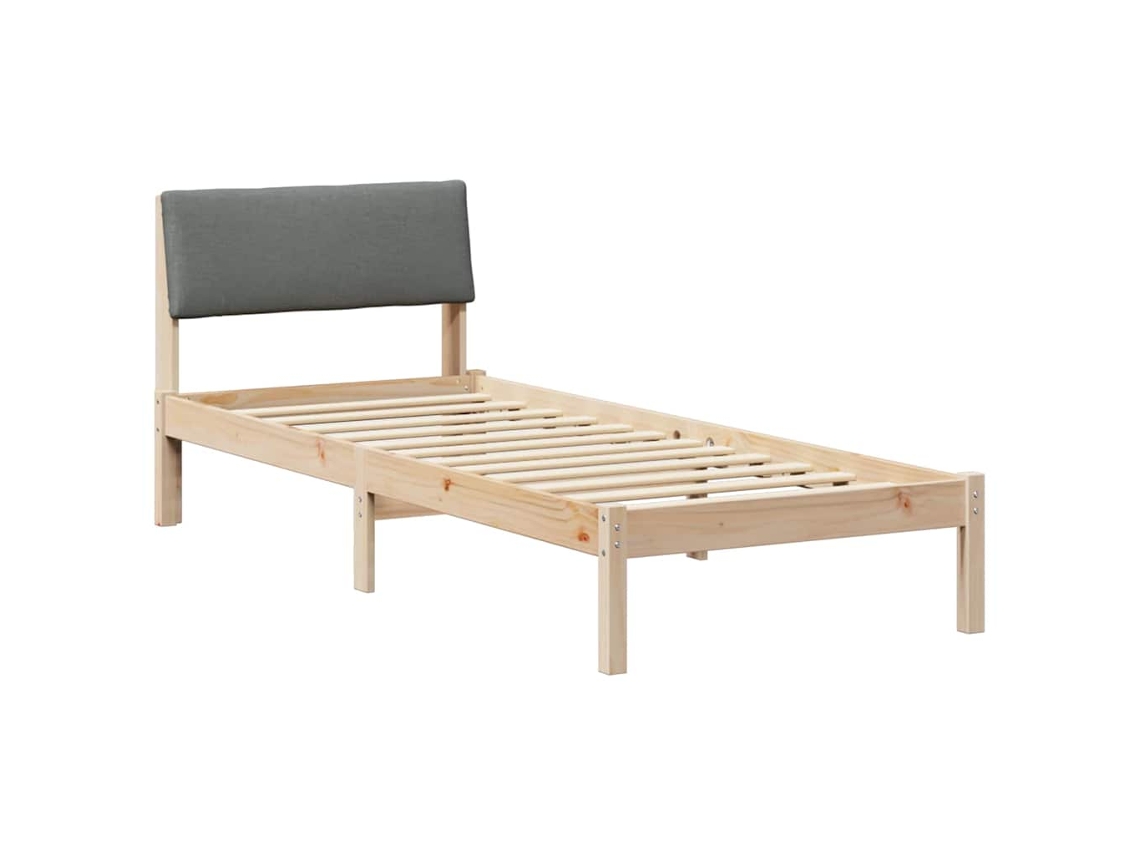 Estrutura da Cama Castanho e Cinzento Escuro 75x190 cm MAISON EXCLUSIVE