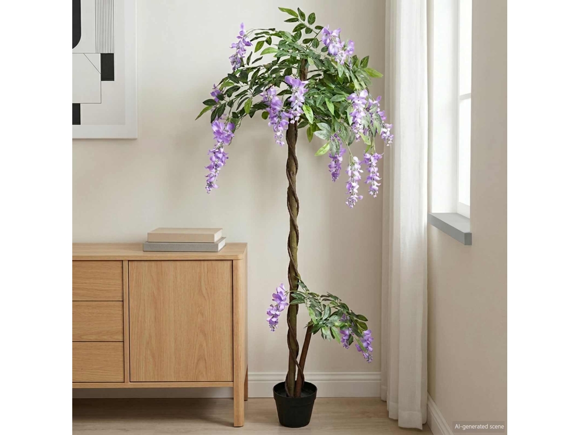 Vidaxl Árvore De Flor De Feijão Artificial Roxo 80 X 18 X 160 Cm