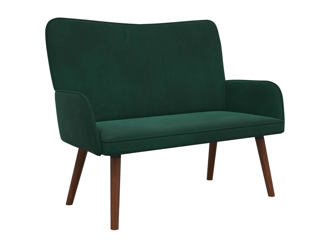 Sofá para 2 Pessoas Verde escuro 115 X 61 X 87 Cm Veludo SYFAX (v)
