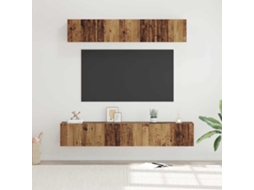 Vidaxl Conjunto de Móvel de Tv 5 Pcs Madeira Antiga Madeira Processada