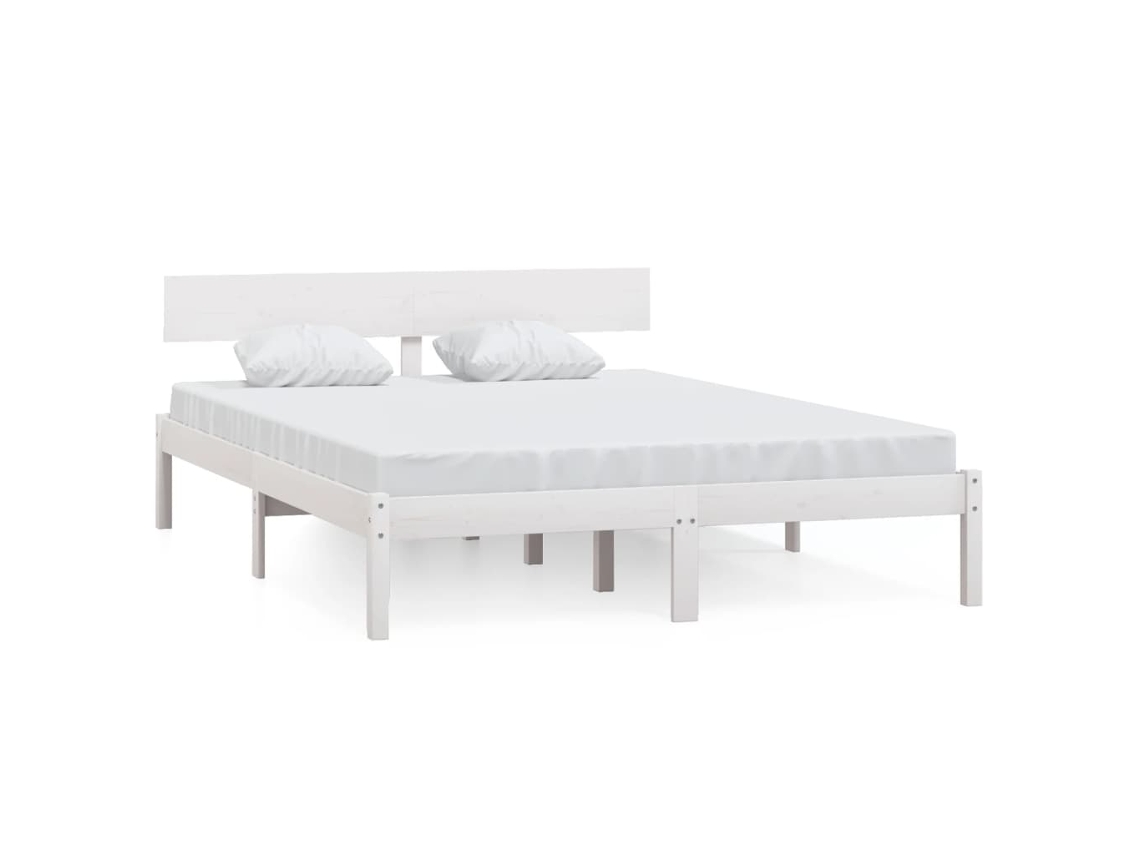 Bed Frame, Bed Frames Vidaxl Branco Madeira De Pinho (160 X 200 Cm)