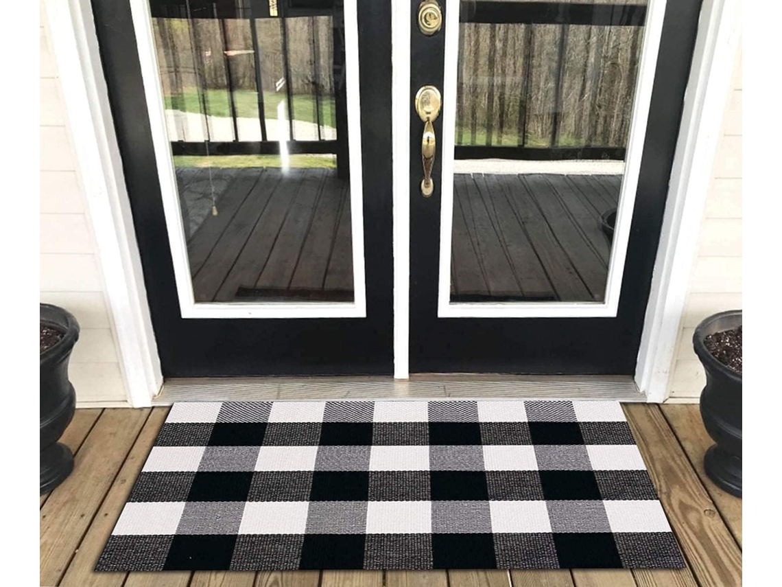 Tapete De Entrada Ehstmind Buffalo Check Laváveis Varanda Duráveis Áreas Externas Porta Multicor (100x50x50cm)