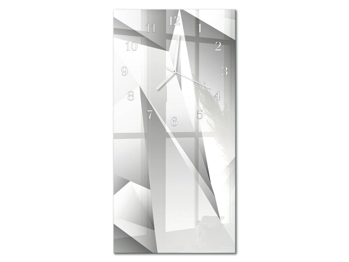 Relógio De Parede De Vidro Branco Espelharte (30x60 Cm)
