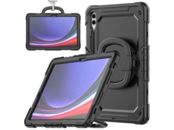 Capa Para Tablet Lurelia, Compatível Com Samsung Galaxy Tab S9 Fe/s9 11 Pulseira 2 Em 1 Anti Queda, Preto, Pc, Suporte Giratório, Proteção Antiquedas