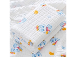 Toalha De Banho Para Bebê, Tecido De Algodão Extra Macio De 6 Camadas, 100% Algodão Puro, 110 Cm X 110 Cm, Azul Siurn