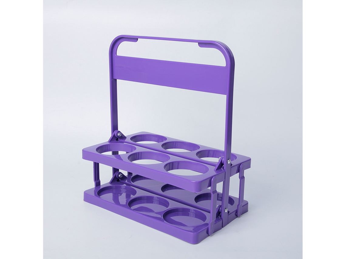 Caixa Dobrável Para Seis Garrafas De Cerveja, Caixa Plástica Dobrável Para Cerveja, Caixa Dobrável Para Bebidas, Porta-cerveja, Roxo Escuro.
