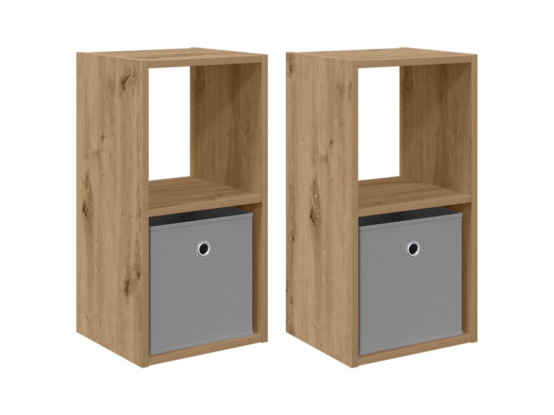 Conjunto 2 Mesa-de-cabeceira Vidaxl Castanho Derivados De Madeira (30,5 X 27 X 59,5 Cm)