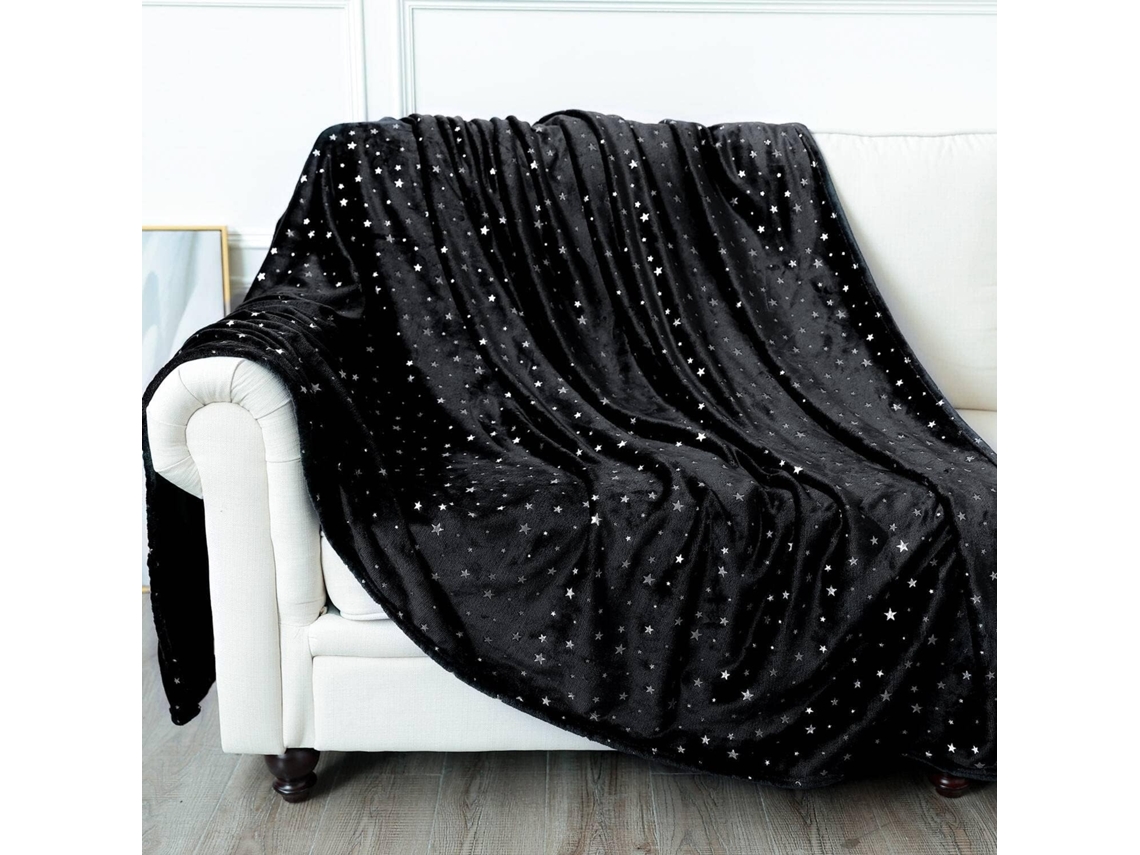 Manta Para Sofá, Manta De Microfibra Espessa E Ultramacia, Ideal Para Todas As Estações.240x220cm Preto Hexinyigjly