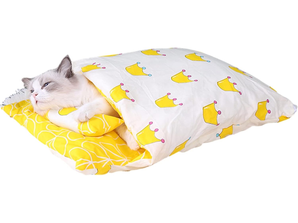 Cama Para Cães E Gatos, Tipo Caverna Espessa E Semi Fechada Acampamento Multifuncional Rápido Para Animais De Estimação Gokoco