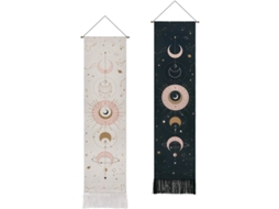2025 Nuevo Paquete De 2 Tapices De Luna Fases Lunares Arte Bohemio Constellaciones Decoración Pared