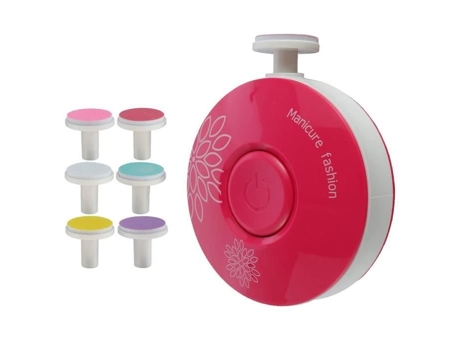 Cortador de unhas elétrico para manicure de bebê recém-nascido adulto kit de lixa de unha com 6 cabeças-rosa vermelha SURENHAP
