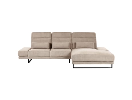 Sofá De Esquina Beliani Ikast De Poliéster Creme 320x214x105