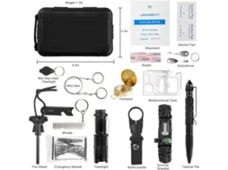 Kit De Sobrevivência Outdoor Kit De Campismo Kit De Emergência 15 Em 1 Preto Tommy01