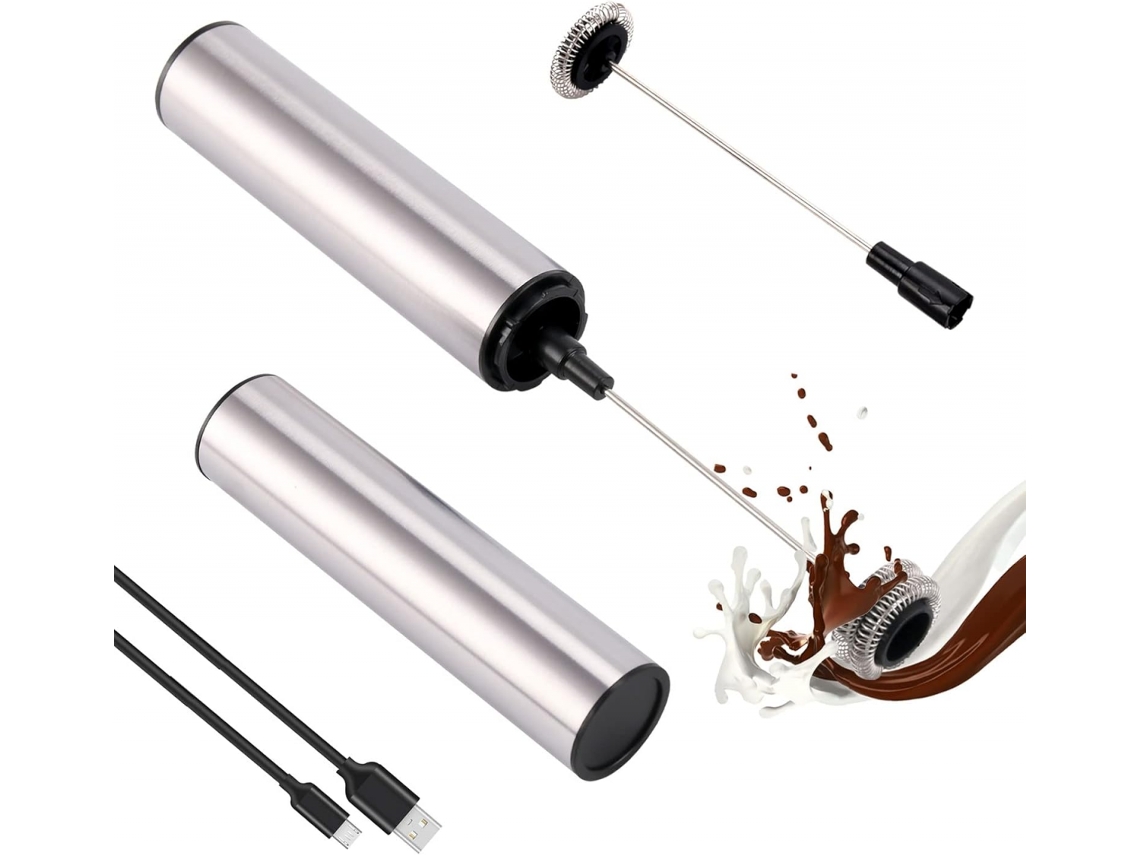 Espumador Elétrico de Leite AQUAFORGE, Portátil, Recarregável, 2 Velocidades, para Latte, Cappuccino, Chocolate Quente