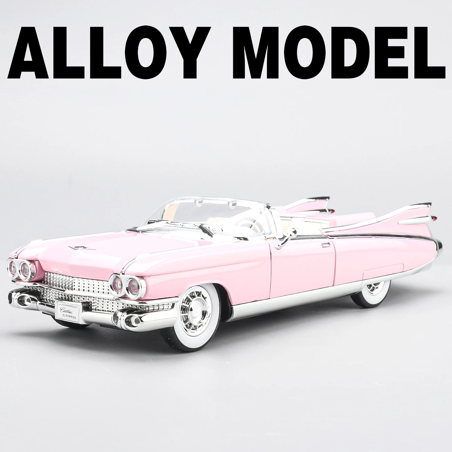 (rosa 1) Miniatura De Carro Em Metal Fundido Na Escala 1:24 Com Efeitos De Som E Luz.