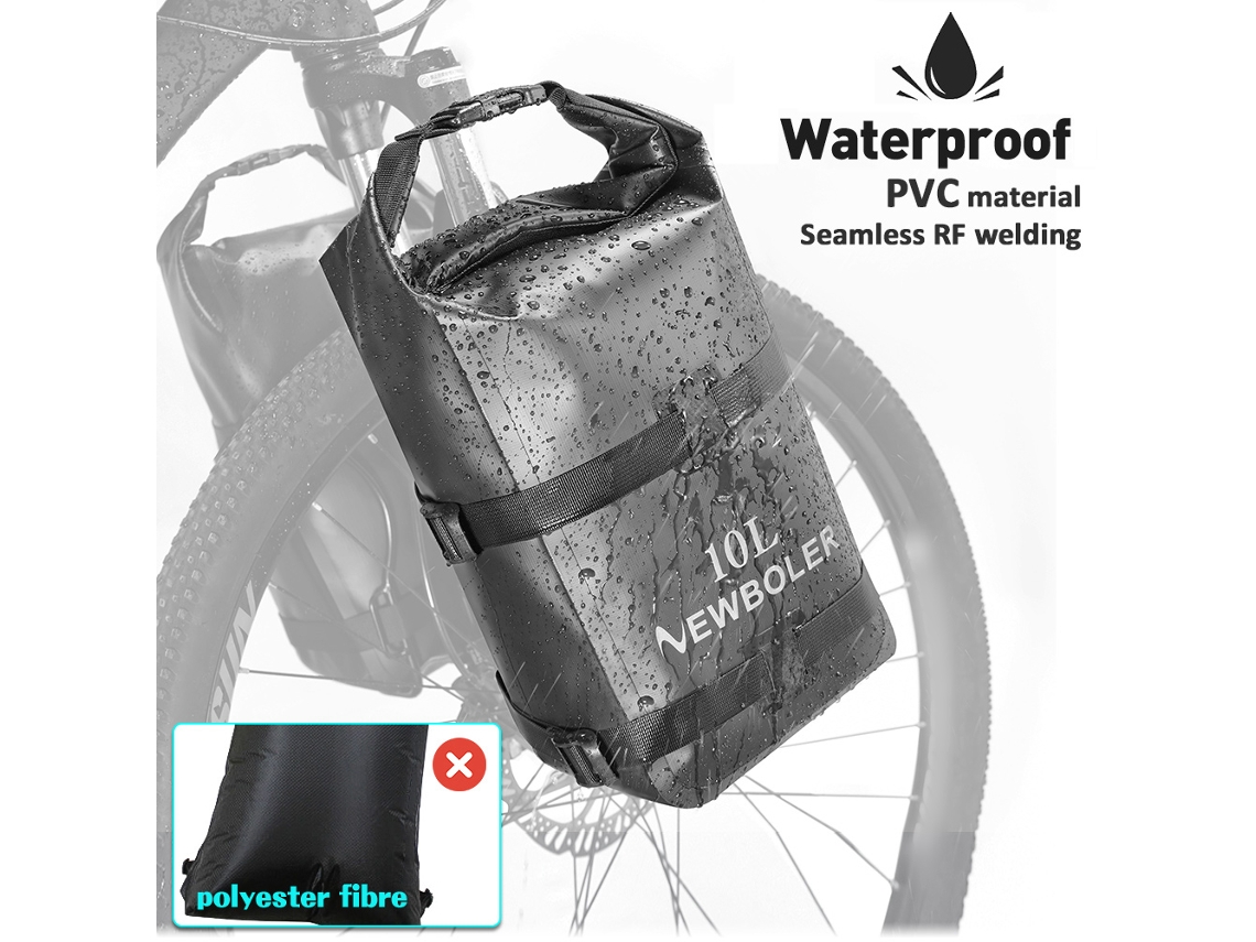Mali bolsa para Garfo de Bicicleta 10l Newboler Impermeável Seca Leve para Mountain Bike e Bike de Estrada