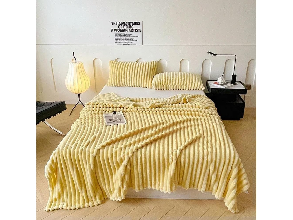 Manta de Veludo Cor Sólida Macia Grossa e Quente Ideal para o Inverno Perfeita Quarto Ou Sala Estar, Macio, Qu
