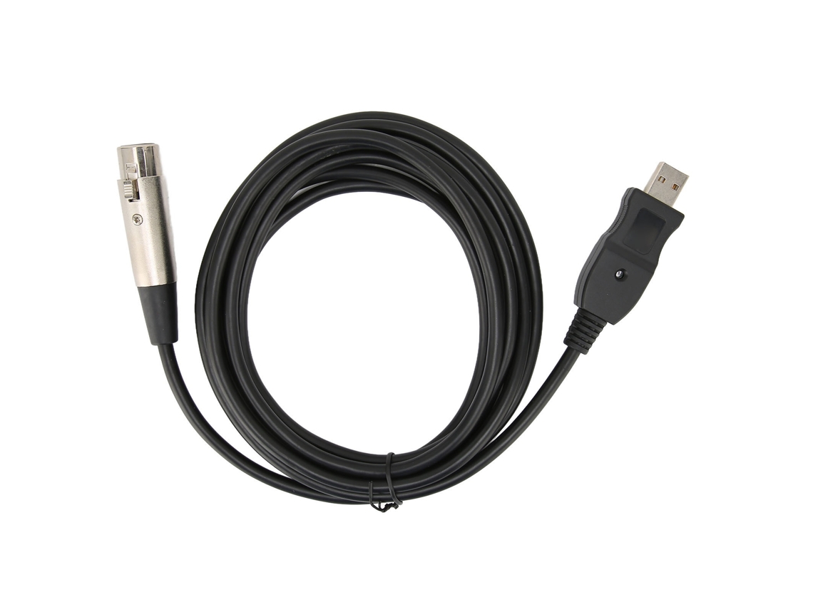 Cabo Lurelia XLR USB 2.0 Macho/Fêmea, para Microfones, Mixer, Amplificador e Caixas de Som Ativas