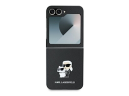 Capa para Samsung Galaxy Z Flip 6 KARL LAGERFELD Pele Sintética Preto