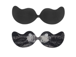 Sutiã Adesivo Sem Costas Push Up com Apoio Forte, Design Manga, Lavável e Invisível para Festas e Vestidos Elegantes Preto Respirável