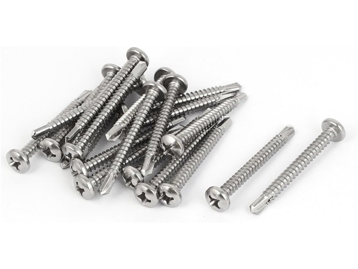 Parafusos Autoatarraxantes de Cabeça Panela Phillips M5,5x50mm Nº 12, 20 Peças CHABERLU