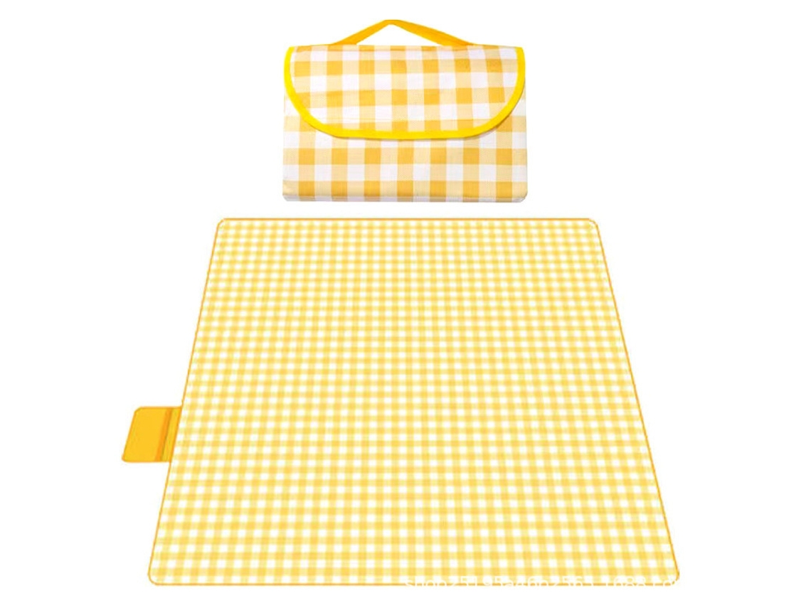 Manta Piquenique – Tapete Impermeável – Manta Praia – Dobrável – 200 X 200 Cm – Campismo, Parques E Família – Tecido Não Tecido – Amarelo