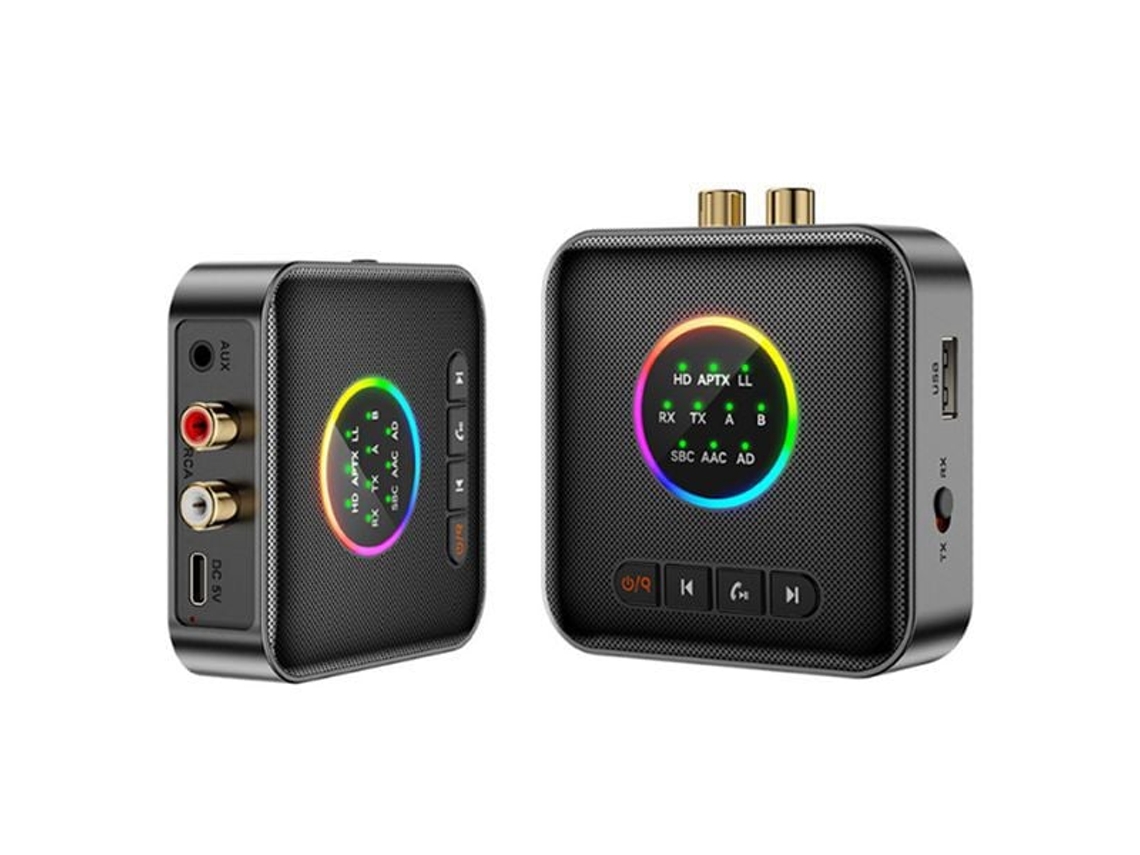 HEXINYIGJLY Adaptador Bluetooth 5.2 2 em 1, 400mAh, aptx low latency, 20m, 10h, Usb/aux/rca