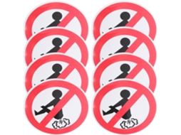 Adesivos vermelhos de PVC para veículos, conjunto de 8, humorísticos, "Peidar Proibido", duráveis.