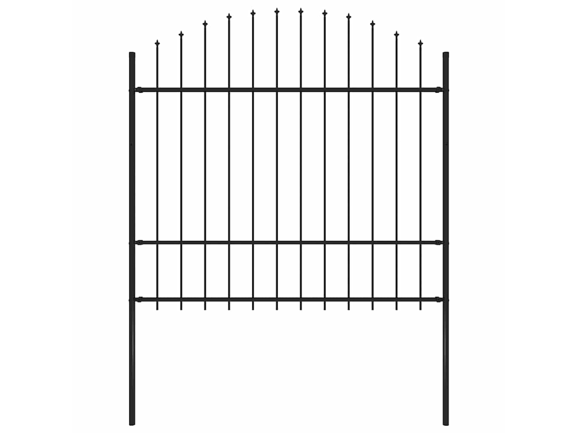 Vidaxl Cerca De Jardim Woerden Com Ponta Em Forma De Lança, Em Aço, 170x175 Cm, Preto