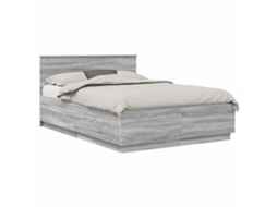 Estrutura de Cama com Cabeceira MAISON EXCLUSIVE Sonoma Cinzento 160 X 200 cm