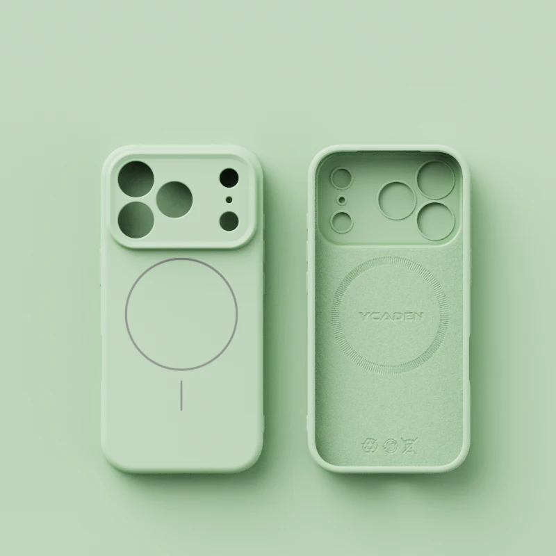 Capa De Celular Em Silicone Líquido (ciano) Para Iphone 14 Com Função Magnética.