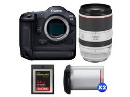 Eos R3 + Rf 70 200mm F/2.8 L Is Usm + 1 Sandisk 64gb Extreme Pro Cfexpress Type B + 2 Canon Lp e19 + Ebook Pricedirect CANON