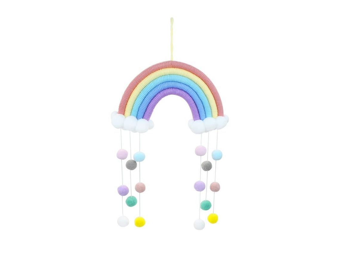 Decoração de parede arco íris tecida à mão com 5 fios, para quarto infantil S/MARCA