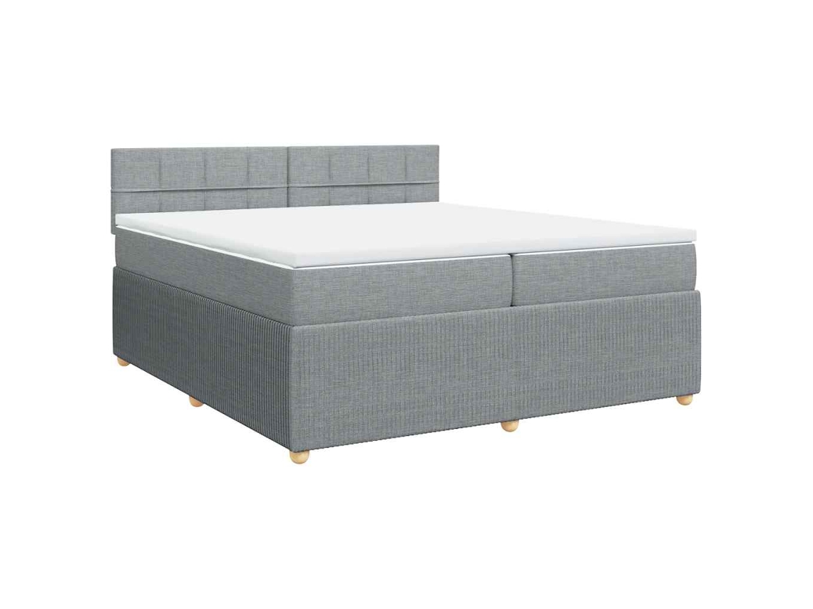 Cama com Molas/colchão 200x200 Cm Tecido Cinza claro MAISON EXCLUSIVE