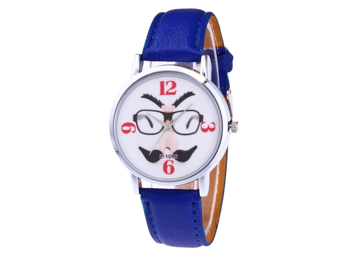 Relógio de casal Zhoulianfa Quartz com pulseira de couro PU (azul)