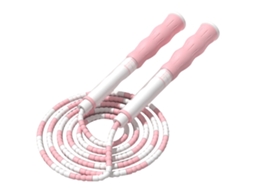 Corda De Pular Para Crianças Com Comprimento Ajustável E Cabo Antiderrapante Beaded Rosa Para Exercício Em Casa E Escola