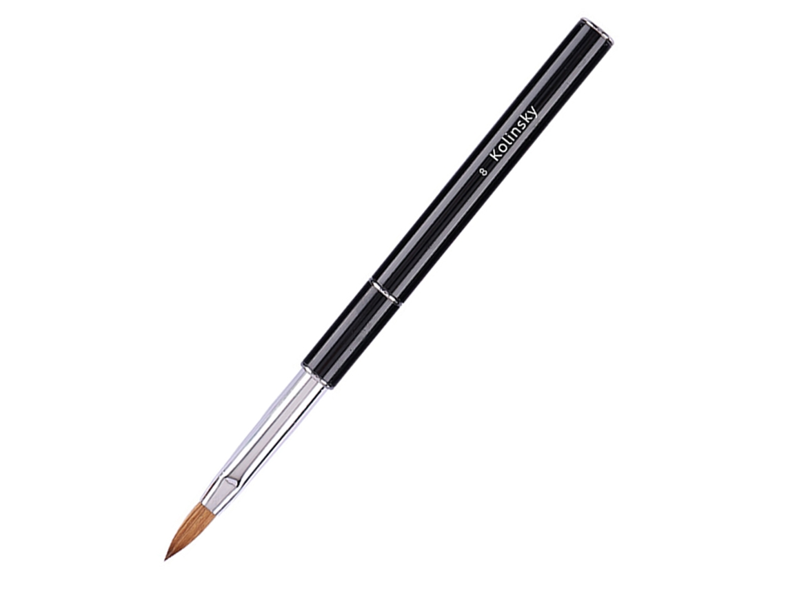Pincel de Sable com Design em Metal Preto para Manicure NEVEANCE
